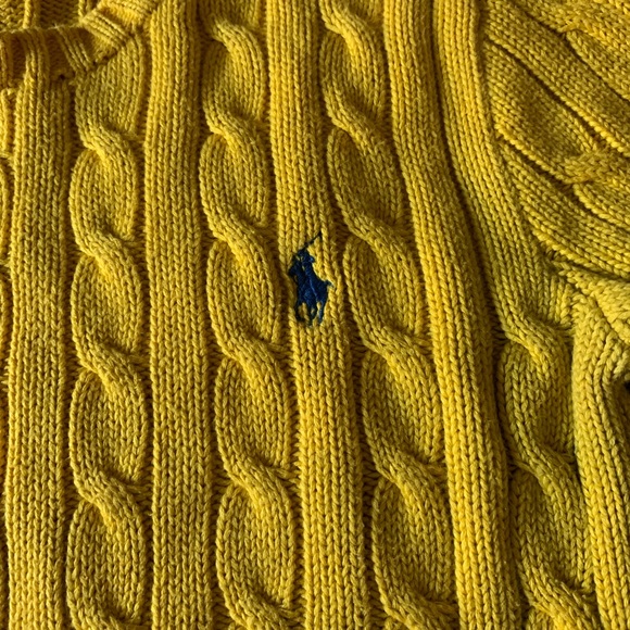 Ralph Lauren Polo Yellow Cable Knit Sweater - Picture 2 of 6
